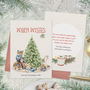Sprookjesboek Breiende Vos Warme Wensen Kerstmis Feestdagenkaart