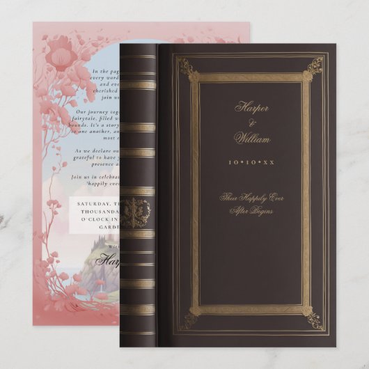  sprookjesboek bruiloft uitnodiging (Voorkant / Achterkant)