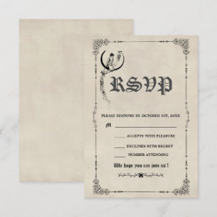 Sprookjesboek Huwelijk in vintage stijl RSVP Kaartje