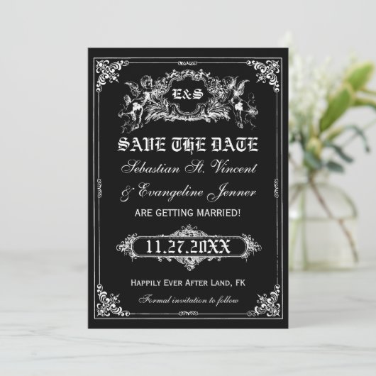 Sprookjesboek Huwelijksaankondigingskaarten Kaart (Staand voorkant)