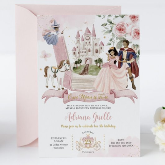 Sprookjesboek Once Upon a Time Prinses Verjaardag Kaart