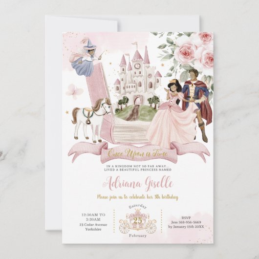 Sprookjesboek Once Upon a Time Prinses Verjaardag Kaart (Voorkant)