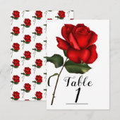 Sprookjesboek Rood Tafelnummer voor Huwelijksfeest (Voorkant / Achterkant)