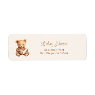 Sprookjesboek Teddybeer Babyshower Retouradres Etiket