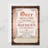 Sprookjesboek verjaardagsuitnodiging kaart (Voorkant)