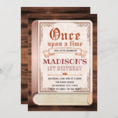 Sprookjesboek verjaardagsuitnodiging kaart (Voorkant / Achterkant)