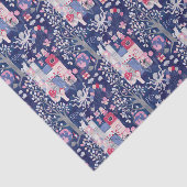 Sprookjesboeken en magische wezens blauw tissuepapier (Detail)