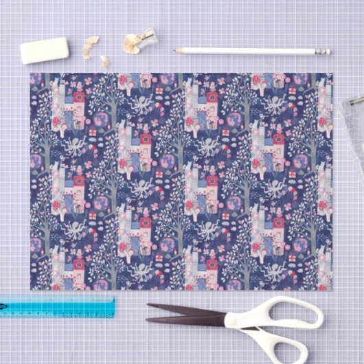 Sprookjesboeken en magische wezens blauw tissuepapier (Craft)