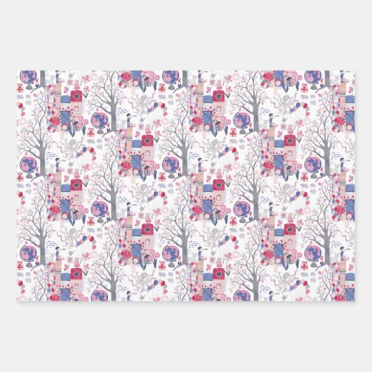 Sprookjesboeken Kasteel Set van Drie Inpakpapier Vel (Voorkant 3)