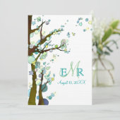 Sprookjesbomen unieke witte bruiloft kaart (Staand voorkant)