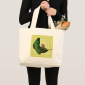 Sprookjesboot Gele Ruiten Grote Tote Bag (Voorkant (product))