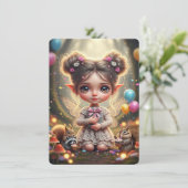 Sprookjesbos Chibi Fee Verjaardag Kaart (Staand voorkant)