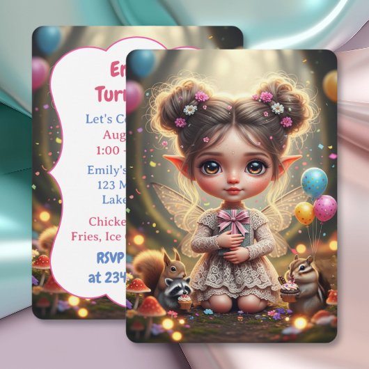 Sprookjesbos Chibi Fee Verjaardag Kaart