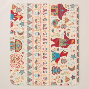 Sprookjesbos Dieren: Beige achtergrond Sherpa Deken