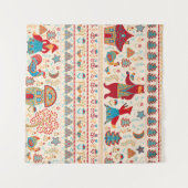 Sprookjesbos Dieren: Beige achtergrond Wandkleed (Voorkant (horizontaal))