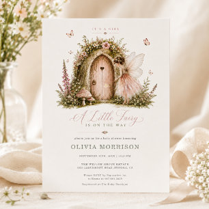 Sprookjesbos Meisje Roze Baby Shower Kaart