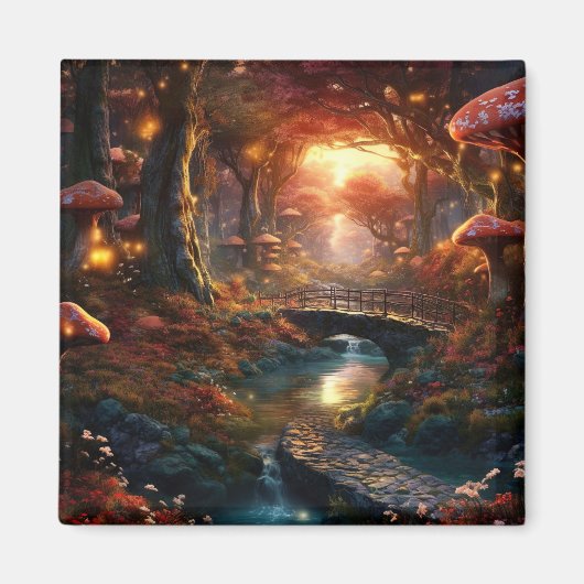 Sprookjesbos met paddenstoelen magneet (Voorkant)