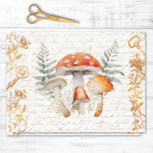 Sprookjesbos Paddenstoel Vintage Letter Decoupage