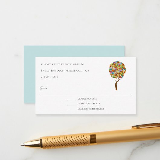 Sprookjesbos Patchwork Bloemen Sprookje Boom Informatiekaartje (Voorkant / Achterkant in situ)