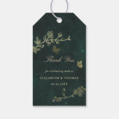 Sprookjesbos Smaragdgroene Magische Bruiloft Cadeaulabel (Achterkant)