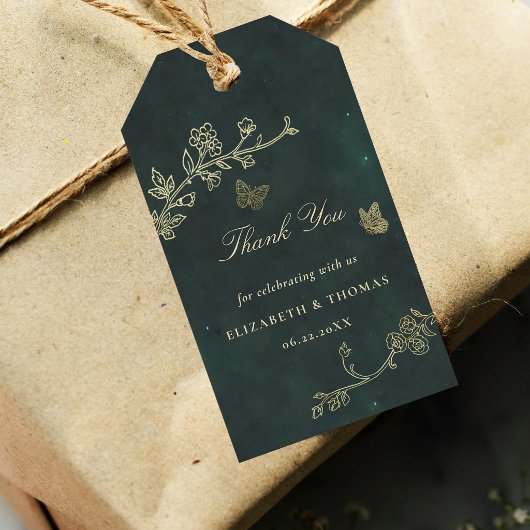 Sprookjesbos Smaragdgroene Magische Bruiloft Cadeaulabel