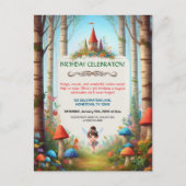 Sprookjesbos verjaardagsuitnodiging briefkaart (Voorkant)