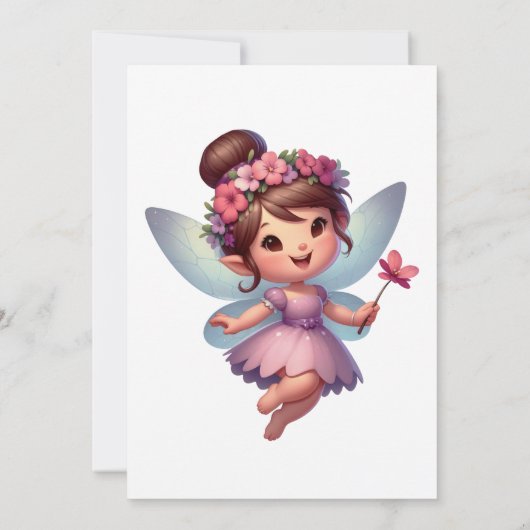 Sprookjesbos verjaardagsuitnodiging kaart (Achterkant)