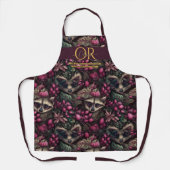 Sprookjesbos wasbeer lila grijs custom Monogram Schort (Voorkant)
