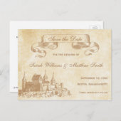 Sprookjesbruiloft Save the Date Briefkaart (Voorkant / Achterkant)