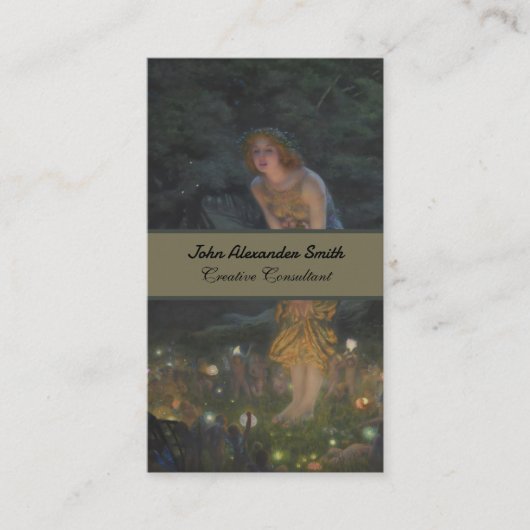 Sprookjescirkel schilderij, Midzomeravond door Hug Visitekaartje (Voorkant)