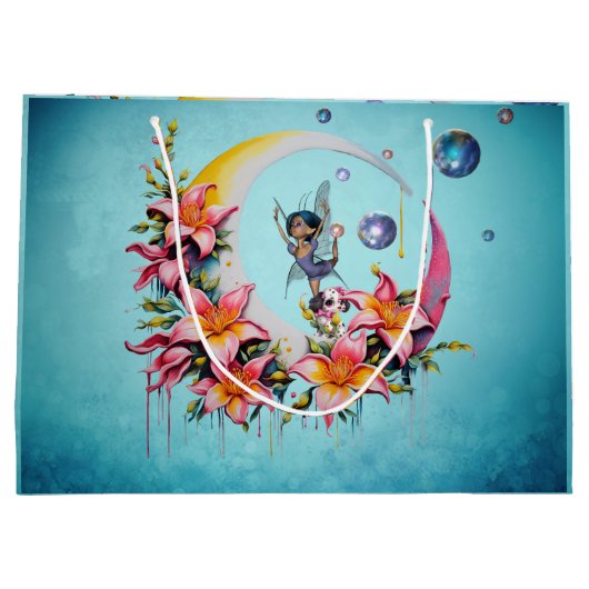 Sprookjesdansen op de maan groot cadeauzakje (Achterkant)