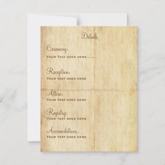 Sprookjesdetails Kaart Portriat - Bruine tekst (Voorkant)