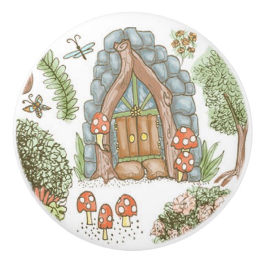 Sprookjesdeur Keramische Klinknagel Knop (Voorkant)