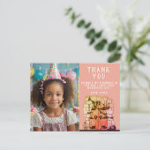 Sprookjesdeur Verjaardagsfoto Bedankt Briefkaart (Staand voorkant)