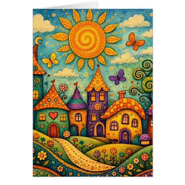 Sprookjesdorp Fantasievol Canvas Kunst (Voorkant)
