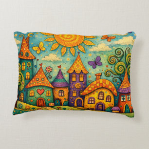 Sprookjesdorp Fantasievol Canvas Kunst Accent Kussen