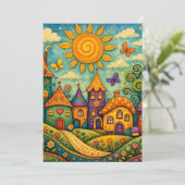 Sprookjesdorp Fantasievol Canvas Kunst Kaart (Staand voorkant)