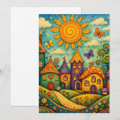Sprookjesdorp Fantasievol Canvas Kunst Kaart (Voorkant / Achterkant)