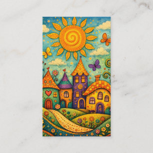 Sprookjesdorp Fantasievol Canvas Kunst Visitekaartje