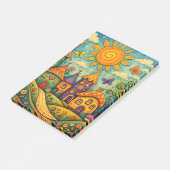 Sprookjesdorp Fantasievol Kunstwerk op Canvas Post-it® Notes (Schuin)