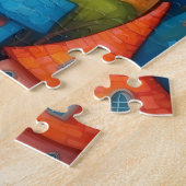 Sprookjesdorp met Fantasievolle Kleuren Legpuzzel (Zijkant)