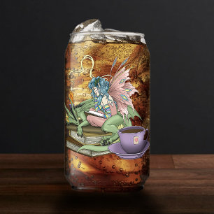 Sprookjesdraak Drinkt Thee Vriendschap Blikvorm Glas