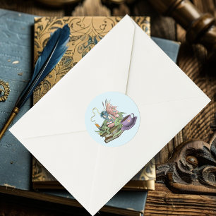Sprookjesdraak Drinkt Thee Vriendschap Ronde Sticker