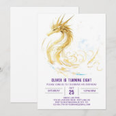 Sprookjesdraak Feest Verjaardag Kaart (Voorkant / Achterkant)