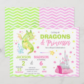 Sprookjesdraak Prinses Gezamenlijke Verjaardag Kaart (Voorkant / Achterkant)