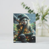 Sprookjeself met kerstverlichting feestdagenkaart (Staand voorkant)