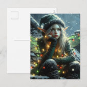 Sprookjeself met kerstverlichting feestdagenkaart (Voorkant / Achterkant)