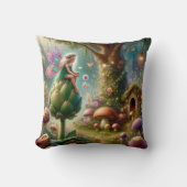 Sprookjeself op een Artisjok Magische Illustratie Kussen (Voorkant)