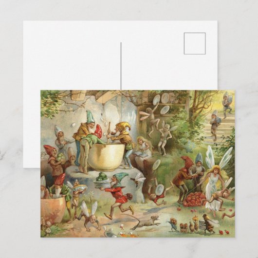 Sprookjesfee Feest Briefkaart (Voorkant / Achterkant)