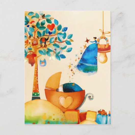 Sprookjesfee gefeliciteerd pasgeboren baby briefkaart (Voorkant)